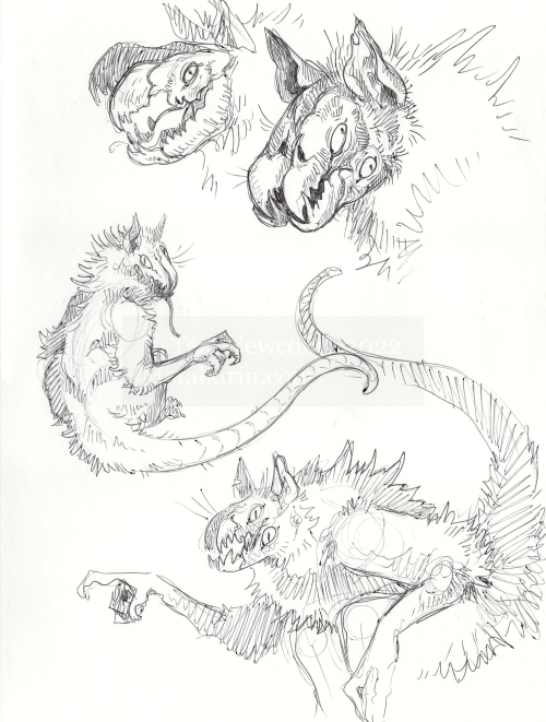 thedancingemu: Cheap ink pen goblin doodles. Possum/Solifugid inspired