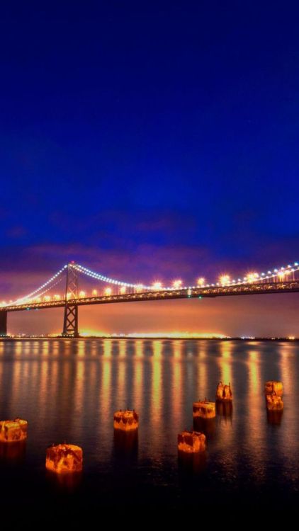 Golden Gate Bridge, Oakland bay, bridge, San Francisco, night, 720x1280 wallpaper @wallpapersmug : h