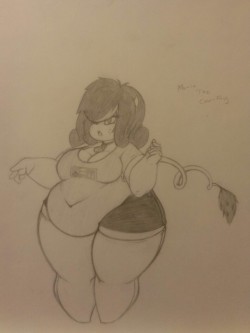 kendalljt:    New Character Marie The Cow-Pig!!!  This character was inspired by or from two of my favorite artist(I have a lot), TrinityFate’s character Umi and some of Xopachi’s amazing sketches~  And yeah…just a sketch~  Enjoy c: Also, this is