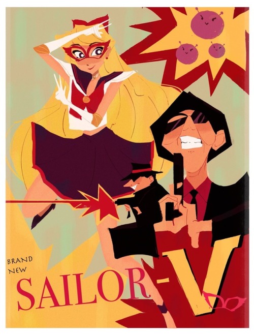 zachsgotyourback:redrew the sailor-v game poster bc she was serving absolute retro realness ✨✨