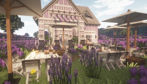 A little lavender cafe I made in a server with a friend! I really like it & am proud of it :-). 