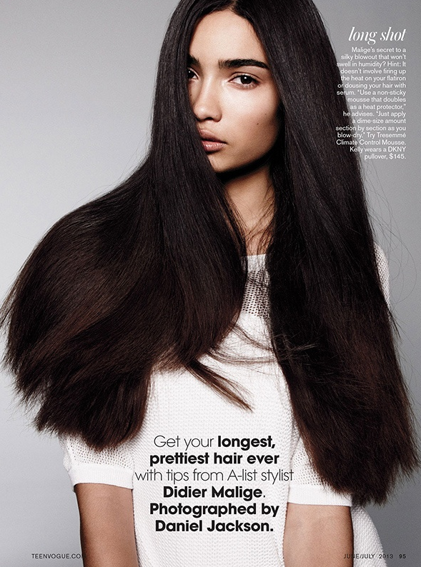 vivamodelblog:  Kelly Gale shows off her long, tumbling locks for Teen Vogue’s