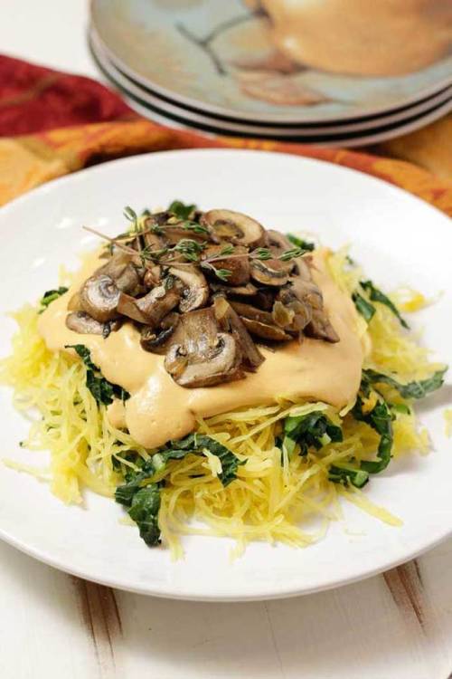 Vegan Spaghetti Squash Round UpRoasted Garlic &amp; Kale Spaghetti Squash With Sun-Dried Tomatoe