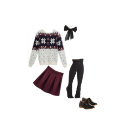 nymphetfashion:  Sweater, Skirt, Socks, Hair