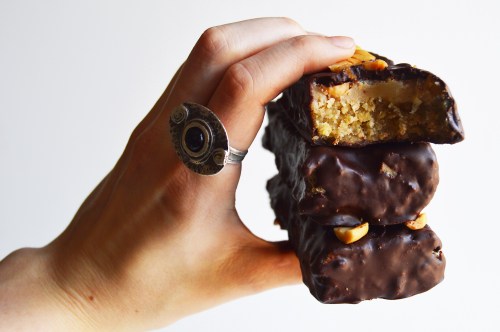 Vegan Nut &amp; Caramel Chocolate Bars (aka Better Than Snickers Bars)