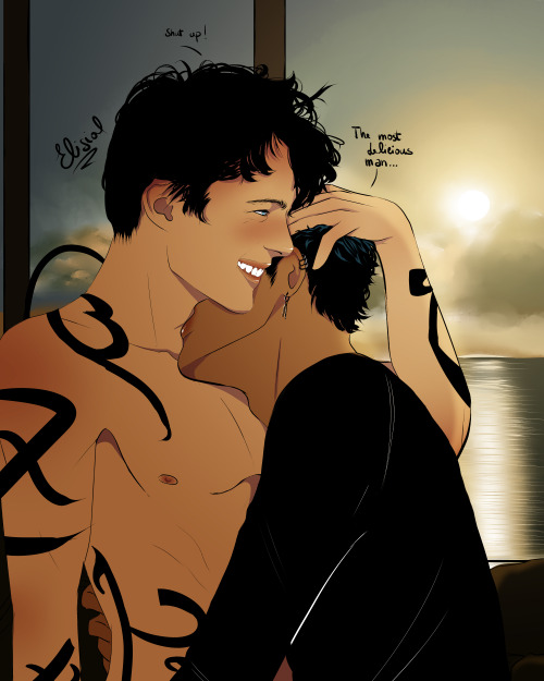thorndale: Little headcanon of Magnus finally managing to get back to his family in vacation, Alec d