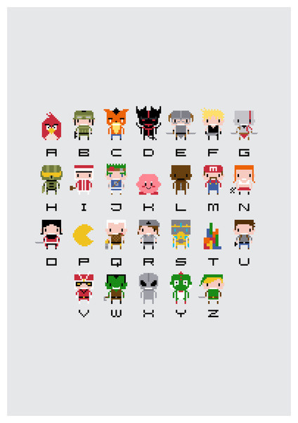 insanelygaming:  Video Game Pixel Alphabet T-shirts and prints available on Society6