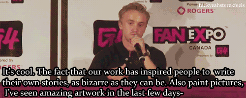 fuckyeahsterekfeels: Tom Felton talks fan-fiction and fan-art  