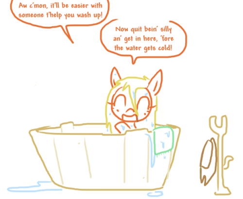 tgweaver:  A friendly pony tries to talk a self-conscious man out of his insecurities