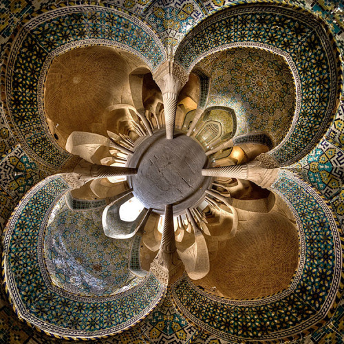 littlelimpstiff14u2:  The Stunning and Very Rare Architectural Photography of Iranian Mosque Interiors by Mohammad Rez Domiri These incredible photos capture the intricate detail of the Middle East’s grandest temples - a kaleidoscope of colours on their