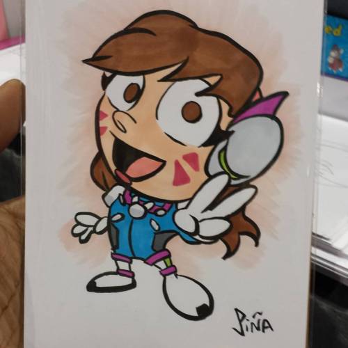 Diva from Overwatch chibi commission from #phxcc ! #diva #overwatch #blizzard #ps4 #chibi