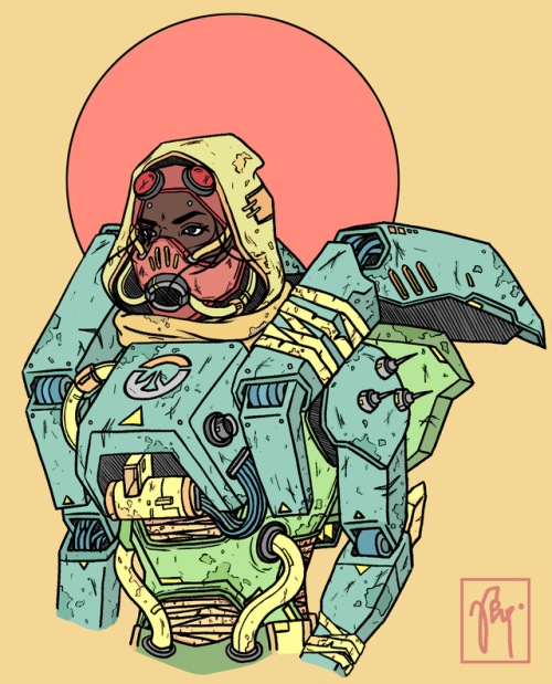 pharahsamari:Concept pharah x Ana’s wasteland skin