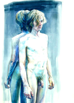 gay-erotic-art:  100artistsbook:  Daniel Barkley More male art at www.theartofman.net and www.VitruvianLens.com    Every now and then I do a series devoted to one blog. This week I’m highlighting one of my favorites – One Hundred Artists of the Male