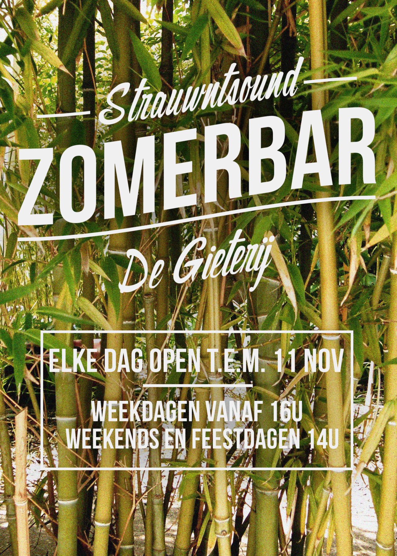 Na 5 jaar haalt Strauwntsound het legendarische cafe De Gieterij weer van onder het stof. Met een nieuw jasje, maar met de oude waarden in het achterhoofd. Kom genieten van de zomerse vibes, frisse cocktails en andere dranken,
Iedereen welkom op...