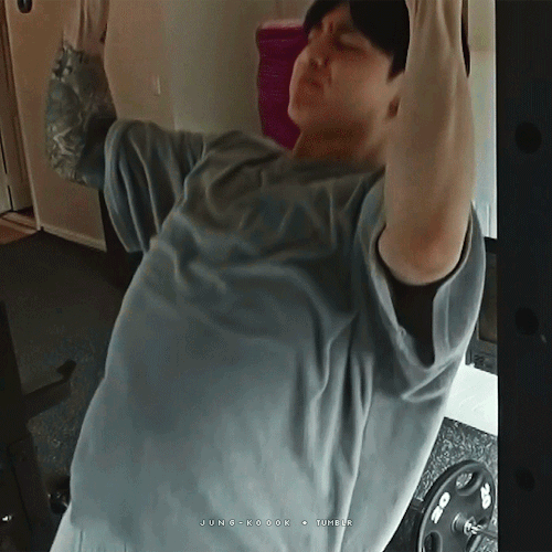 taechnological: jung-koook: just jungkook in the gym just jeon gymkook building his health and ruini