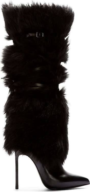 High Heels Blog wantering-blog: Furry Stiletto   Saint Laurent Black… via Tumblr