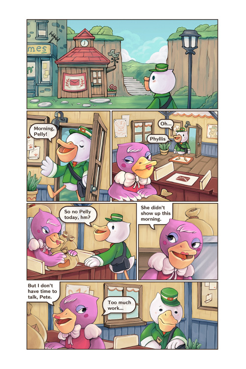 A short comic I made about Pelly, Phyllis and Pete for @actravelzine!