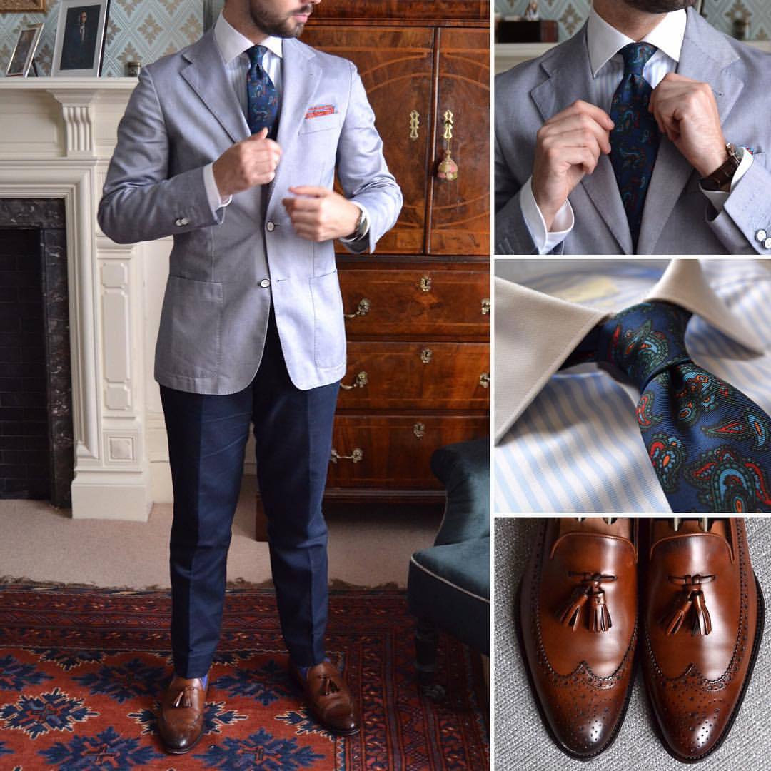 suitandtiefixation:  It’s all about the details.   Handmade tie by @seaward_and_stearn