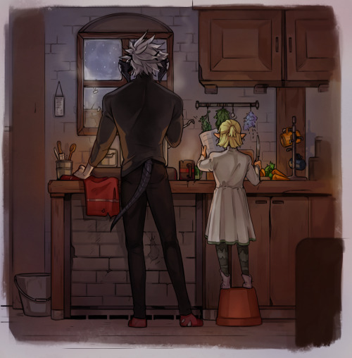 i like to imagine Sidurgu actively tries to improve his cooking with Rielle when he didnt really car