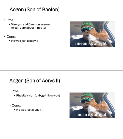 Ranked Every Aegon Targaryen Instead Of Working On My Thesis :)
