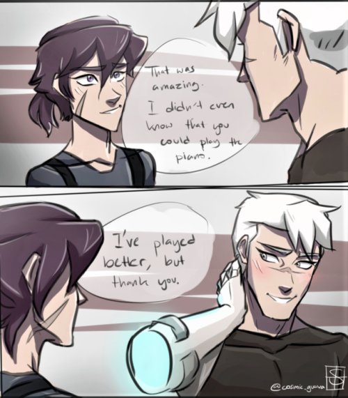 cosmicguava02:“She used to play all night.” Shiro used to play piano (before he lost his arm), and i