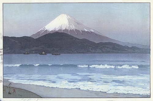 elvispandemonium:Hiroshi Yoshida 吉田 博 (1876 - 1950) - Fujiyama from Miho 1935