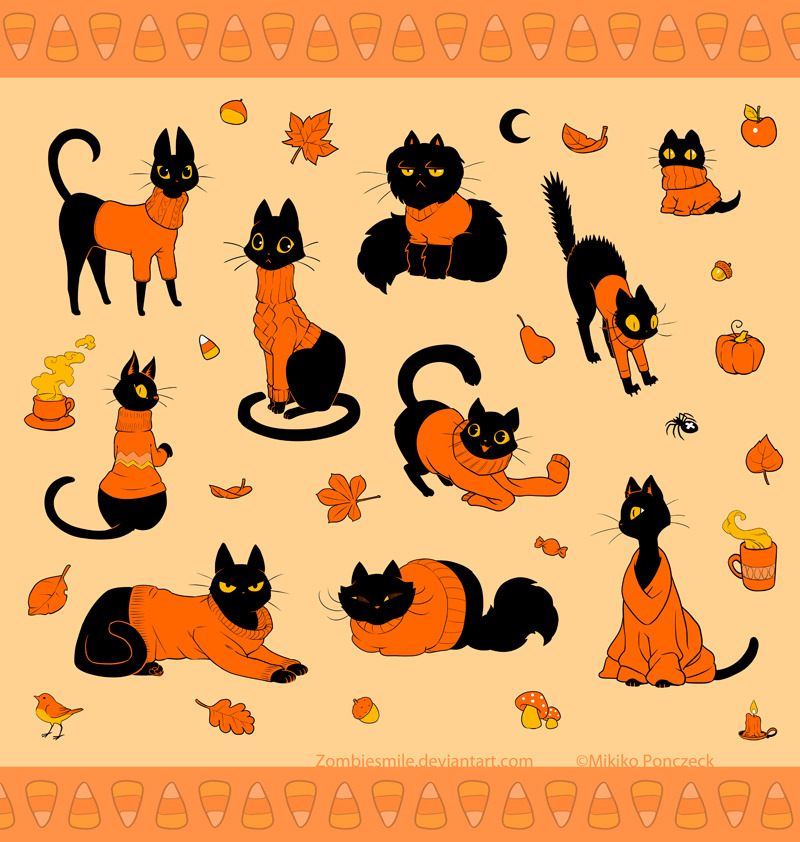 houseofoctober:  Cozy Kittens by Zombiesmile  