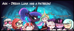 ask-dreamluna:  Hey everyone, Lumineko here! I have been finding less and less time to work on this blog and its’ silly comics and answering your lovely questions, but with your help we can get this rolling again using the milestones goals!   There