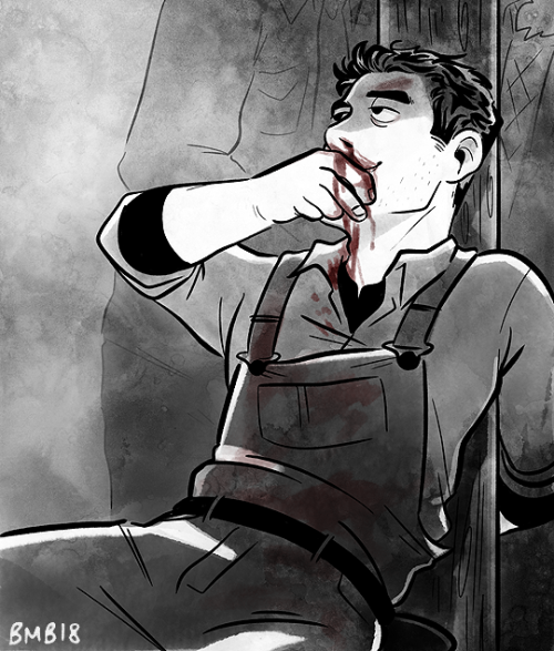 banhmiboy: goretober: nosebleed | having a bloody good time with some friends!