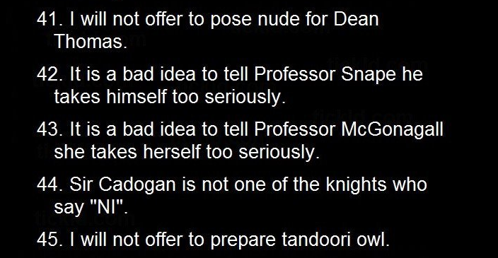 sherlollymouse:  spoopy-weasley:   50 Things I’m Not Allowed To Do At Hogwarts