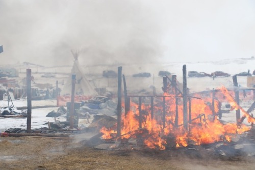 micdotcom:Standing Rock is on fire — this is what camp looks like on its last daySTANDING ROCK, NORT