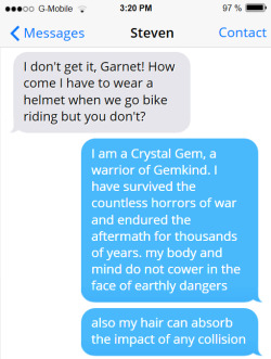 And Also She Never Falls Off Of Her Bike Because She’s Garnet