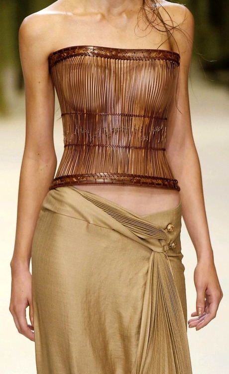 ruched:  Issey Miyake Spring 2006Bamboo corset