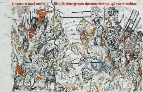 The Battle of Legnica. [x]From Vita beatae Hedwigis (1353).