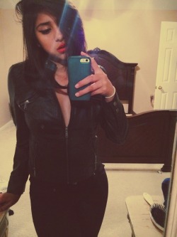 themagneticz:  I was a biker chick for Halloween.