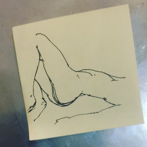 sticky-note-doodles: Figure sketches. Felt tip pen on 3x3 post it notes.