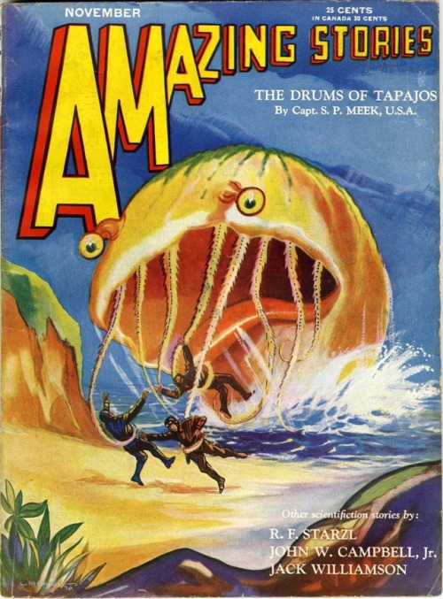 Amazing Stories #2 (November 1930). Art by Leo Morey.I have to say, this does look like an amazing s