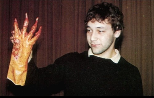 Sam Raimi With Props From “evil Dead”
