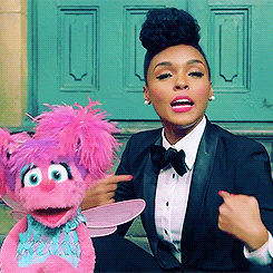 thedisneykiid:  jessicaisgray: Janelle Monáe visits Sesame Street  she’s the
