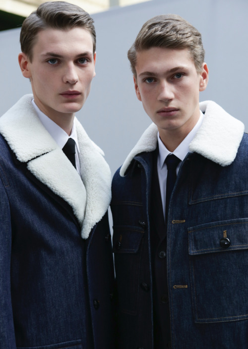 justdropithere:  Lukas Gaffie & Hugo Villanova by Paolo Simi - Backstage at Dior Homme, FW15