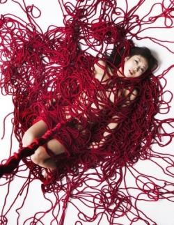 c3h5n3o9:  Rope Artist Hajime Kinoko - Art Gallery - red 