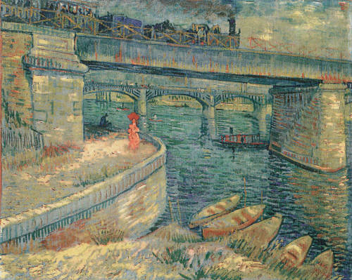 Same time !887-88  at Asnières Paul Signac  and Vincent van GoghThe Bridge at Asnieres, Paul Signac 