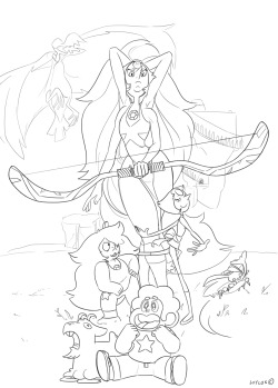 loycos:  lineart for an upcoming Giant Woman tribute!!! 