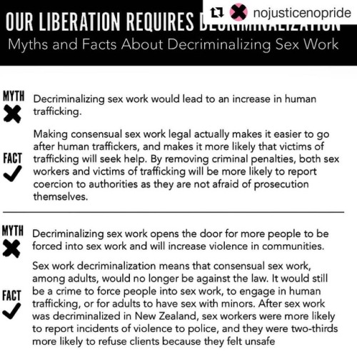 #Repost @nojusticenopride (@get_repost)・・・#SexWorkIsWork and it’s about time we start debunking myth