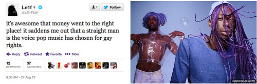 misandrist:buzzfeedmusic:Gay rapper Le1f wrote an angry Twitter tirade about Macklemore’s VMA win.st