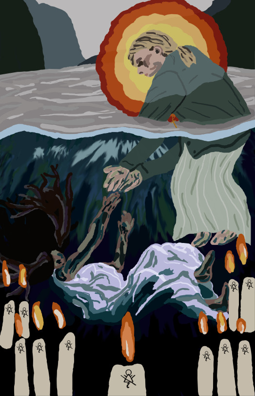 Rebirth In Water And Fire - Original Piece By Artbyrewcana