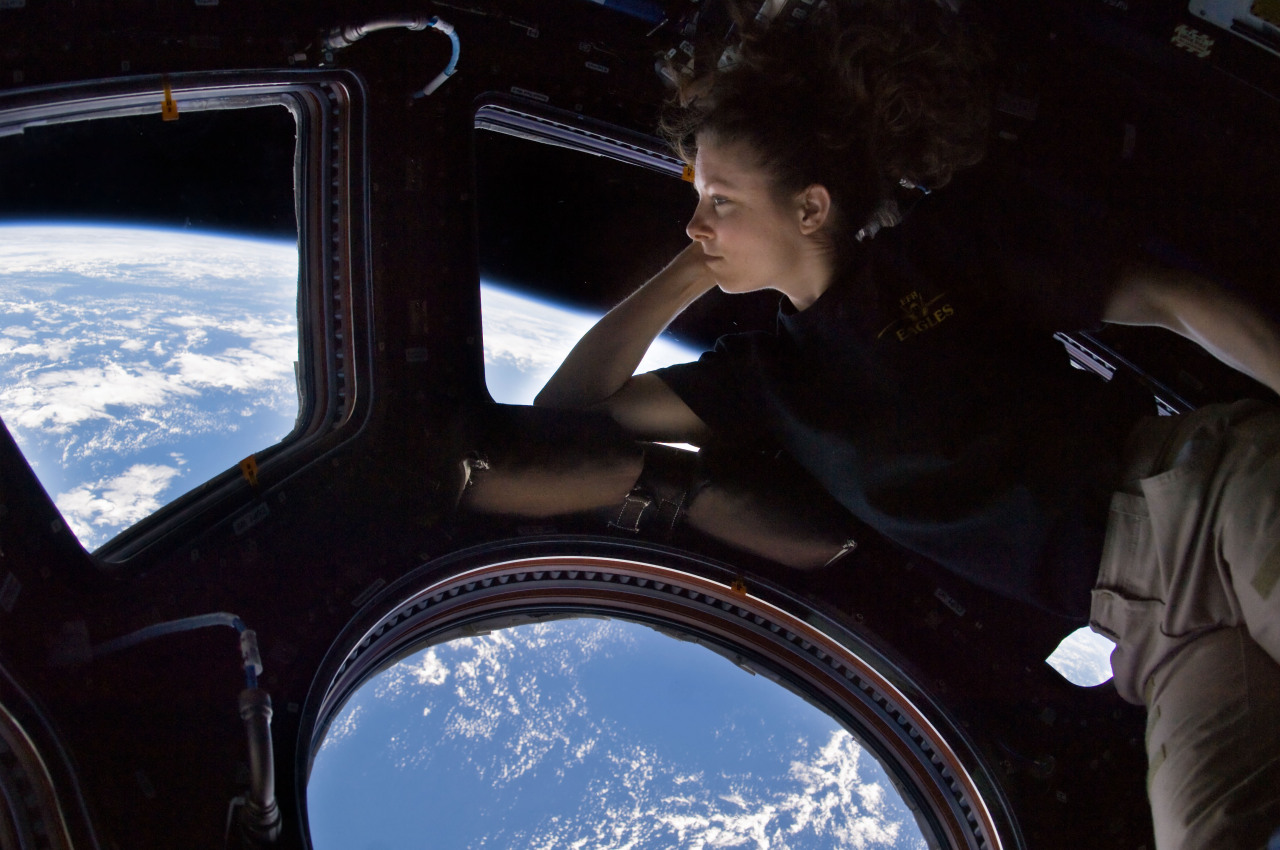 space-wallpapers:
“ Tracy Caldwell Dyson in the Cupola module of the International Space Station
”