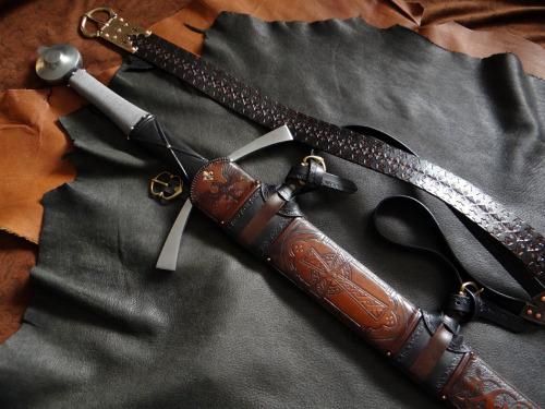 A recently completed scabbard for a custom sword made by Eric McHugh, of Crown Forge.