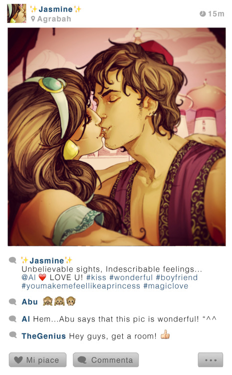 comerviajaramar:  ¿Y si los personajes de Disney utilizaran Instagram? Así lo imagina la ilustradora Simona Bonafini