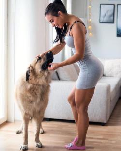 Is she really small or is her dog just big?